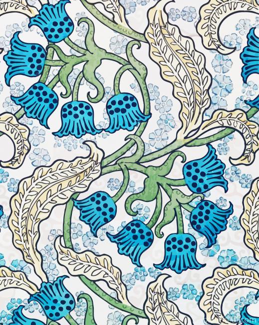 Blue Lily Of Valley Painting By Numbers Kits