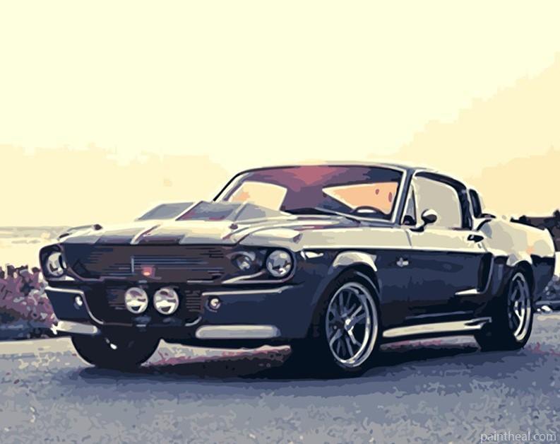 Vintage Ford Mustang Shelby Painting By Numbers Kits