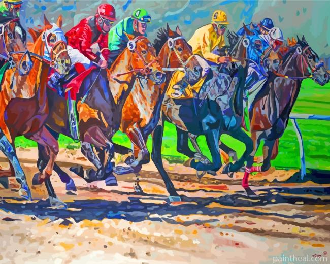 Horses Racing Painting By Numbers Kits