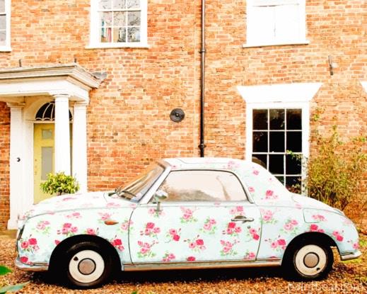 Floral Nissan figaro Engines Painting By Numbers Kits
