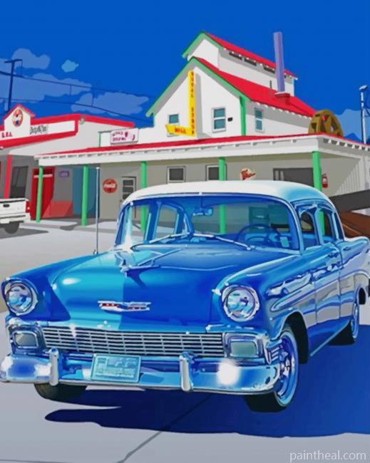 Aesthetic Blue Car NEW Painting By Numbers Kits