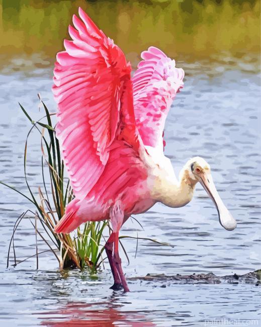 Roseate spoonbill Painting By Numbers Kits
