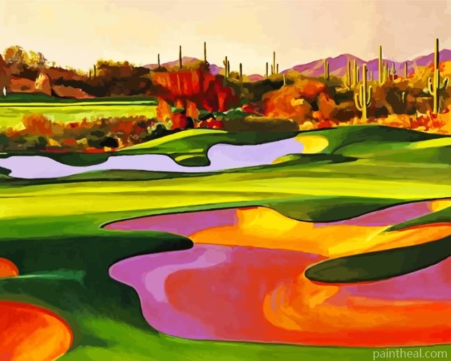 Desert Golf Course Painting By Numbers Kits