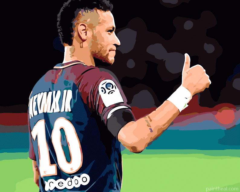 Neymar With PSG Sport Painting By Numbers Kits