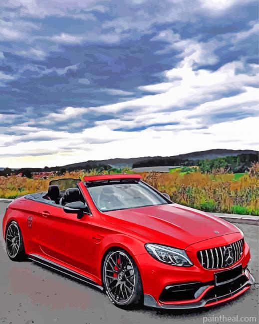 Red Mercedes Painting By Numbers Kits