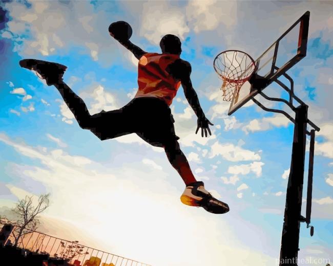 Basketball Player Silhouette Painting By Numbers Kits
