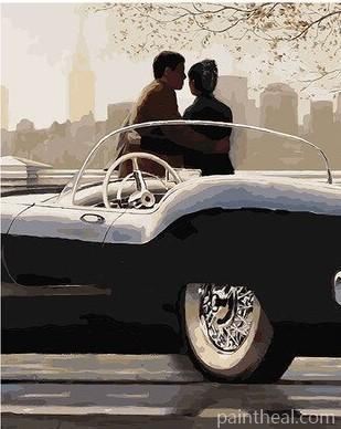 Lovers In Classic Car Romance and Love Painting By Numbers Kits