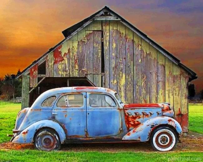 Old Barn And Car Painting By Numbers Kits