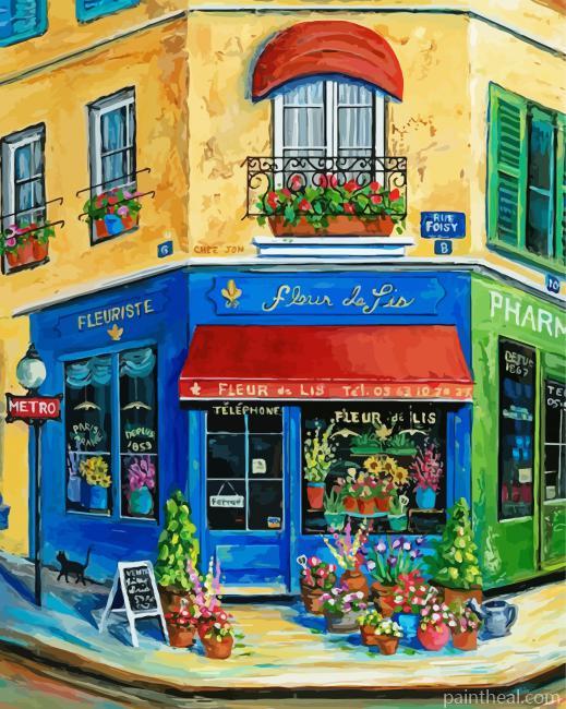 Fench Flower Shop Painting By Numbers Kits