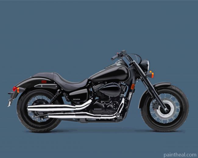 Black Honda Shadow Painting By Numbers Kits