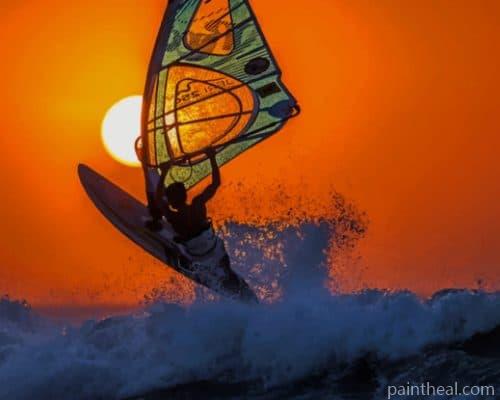 Windsurfing Silhouette Painting By Numbers Kits