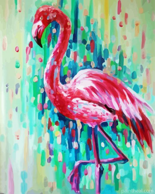 Pink Abstract Flamingo Painting By Numbers Kits