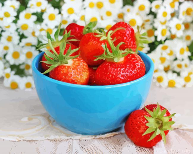 Aesthetic Strawberry And Daisies Flowers Painting By Numbers Kits