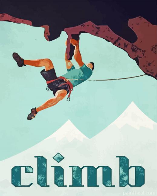 Rock Climbing Illustration Painting By Numbers Kits
