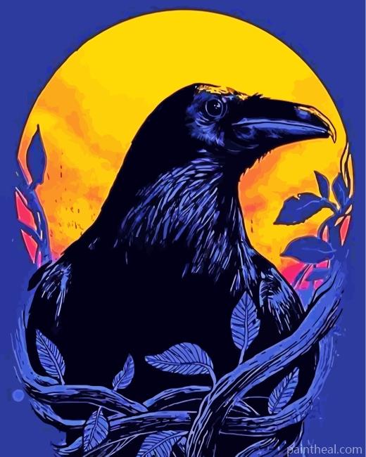 Raven Bird Illustration Painting By Numbers Kits