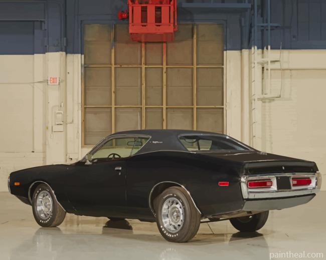 Black Dodge Charger Car Painting By Numbers Kits