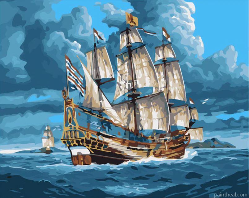 Ship In The Sea Painting By Numbers Kits