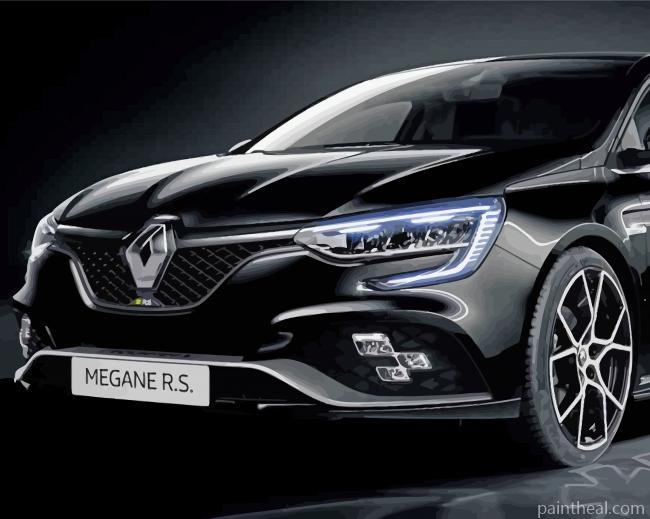 Black Renault Megane Car Painting By Numbers Kits
