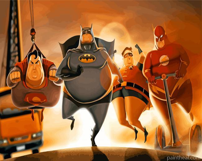 Fat Superheroes Painting By Numbers Kits