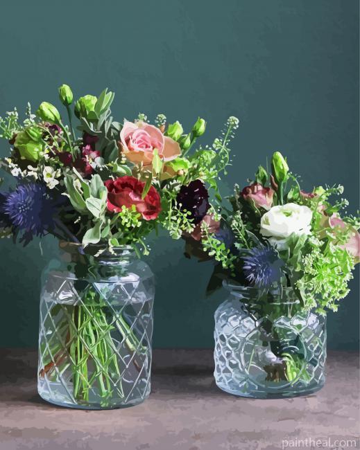 Vintage Flower Jars Painting By Numbers Kits
