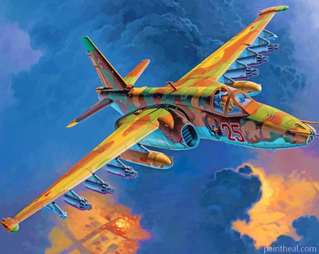 Sukhoi Su 25 Aircraft Painting By Numbers Kits