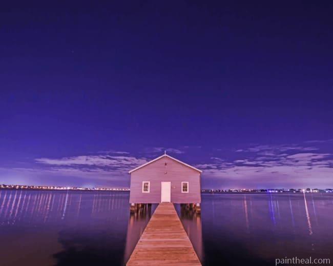 Sea Cabin At Night Painting By Numbers Kits