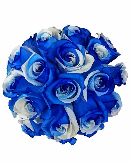 White And Blue Flowers Painting By Numbers Kits