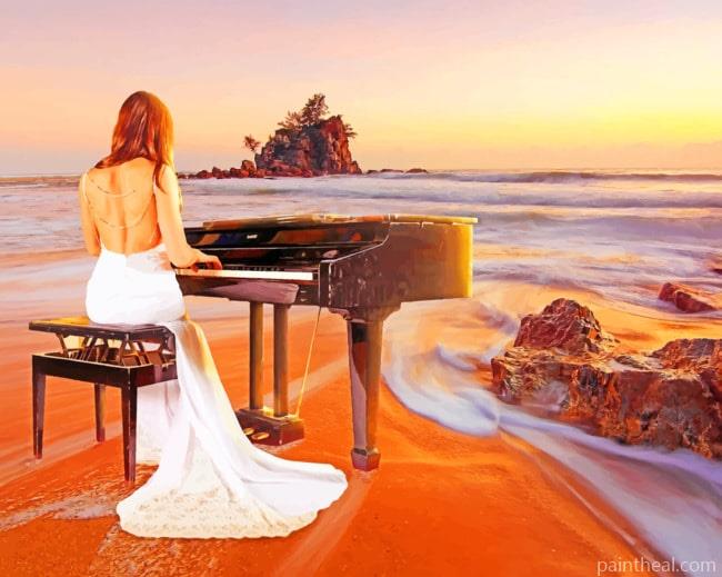 Pianist Woman Painting By Numbers Kits