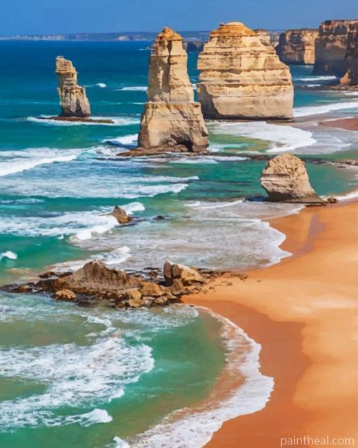 Twelve Apostles Marine National Park Painting By Numbers Kits