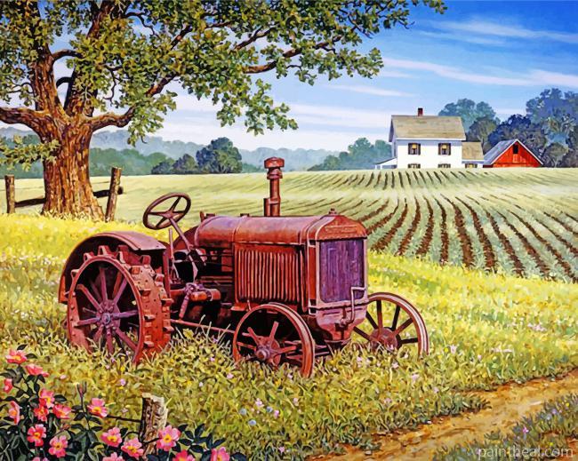 Rusty Tractor Painting By Numbers Kits