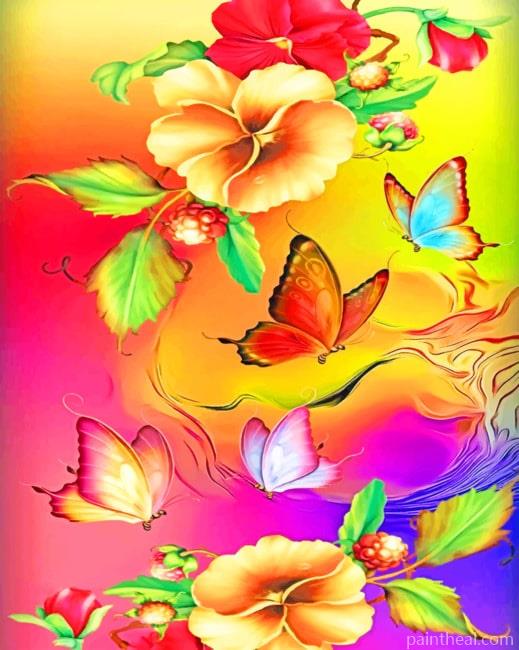 Flowers And Butterflies NEW Painting By Numbers Kits