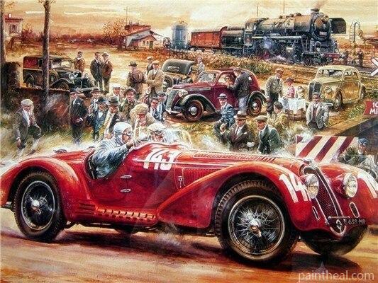 Old Car Racing Engines Painting By Numbers Kits