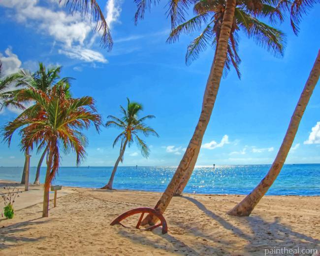 Florida Palms Beach Painting By Numbers Kits