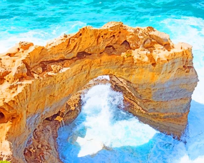 Rock Arch On Beach Painting By Numbers Kits