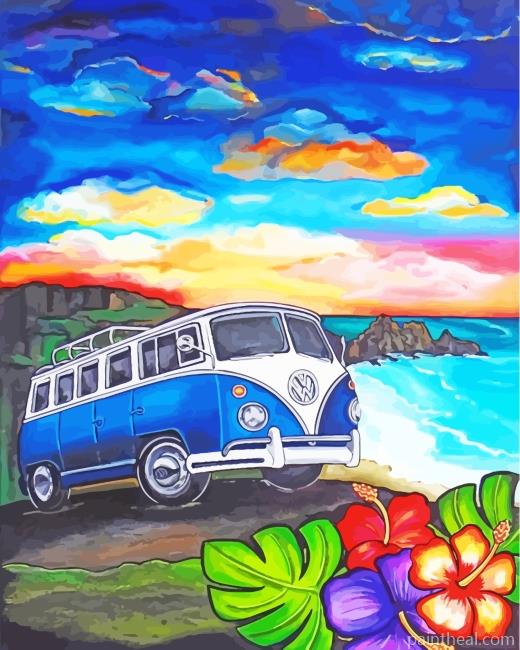 Blue Volkswagen Painting By Numbers Kits