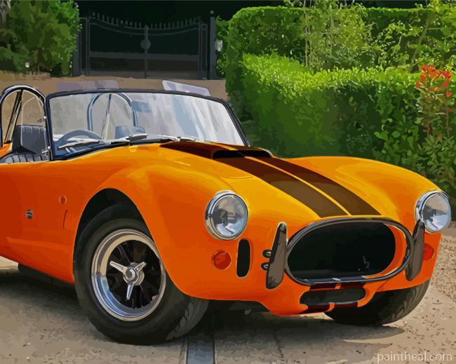 Orange Cobra Car Painting By Numbers Kits