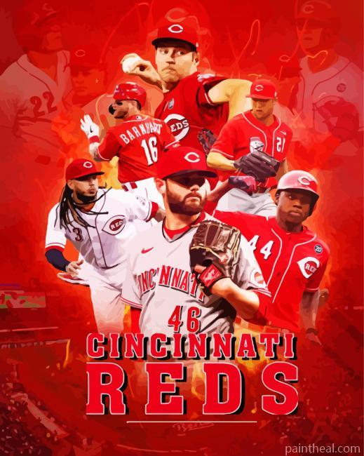Cincinnati Reds Baseball Team Painting By Numbers Kits