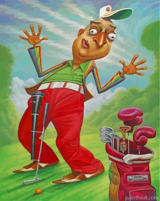 Golfer Man Painting By Numbers Kits