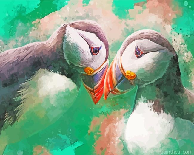 Puffin Birds Art Painting By Numbers Kits