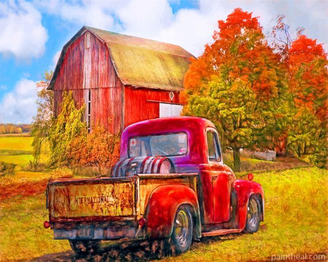 Old Pickup Truck Painting By Numbers Kits