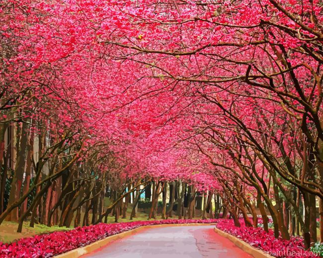Flowers Trees Landscape Painting By Numbers Kits