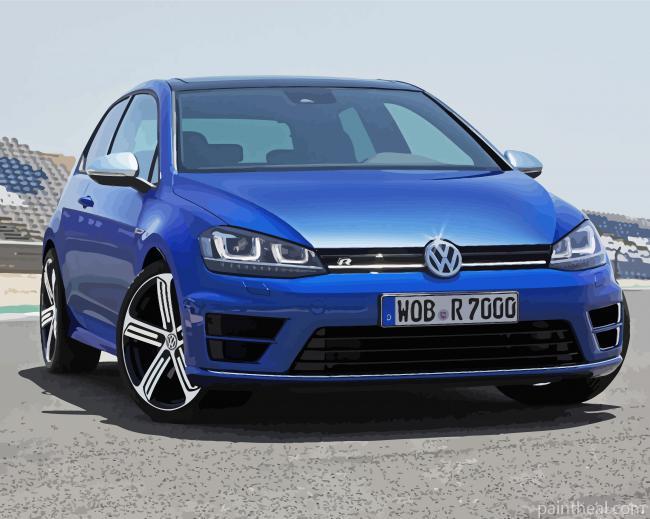 Blue VW Golf Painting By Numbers Kits