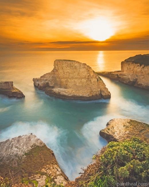 Shark Fin Cove Davenport Sunset Painting By Numbers Kits