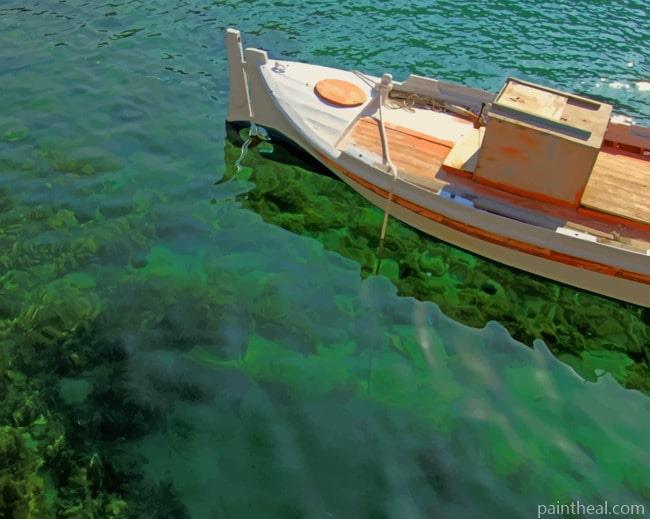 White Boat On Sea Painting By Numbers Kits