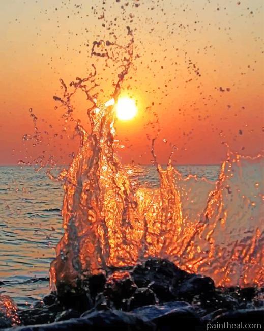 Big Wave Sunset Painting By Numbers Kits