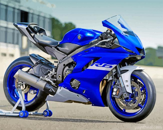 Dope Blue Motorcycle Painting By Numbers Kits