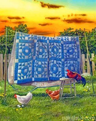 Blue Quilt Painting By Numbers Kits