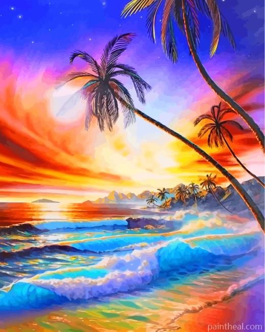 Aesthetic Beach Waves Painting By Numbers Kits
