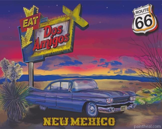Vintage Route 66 Painting By Numbers Kits