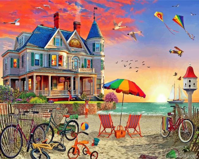 Summer Beach House Painting By Numbers Kits